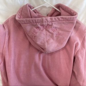 Supreme Pink Embroidered Hooded Sweatshirt
